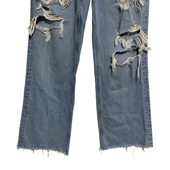 Zara Distressed Wide Leg Jeans Womens Size 2 - Picture 3 of 7